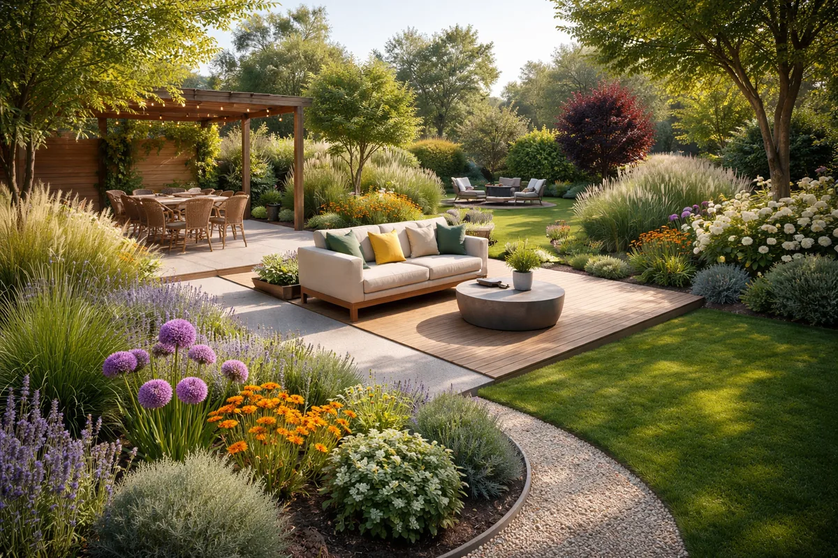 Comment choisir les couleurs pour rénover un jardin de 100 m²